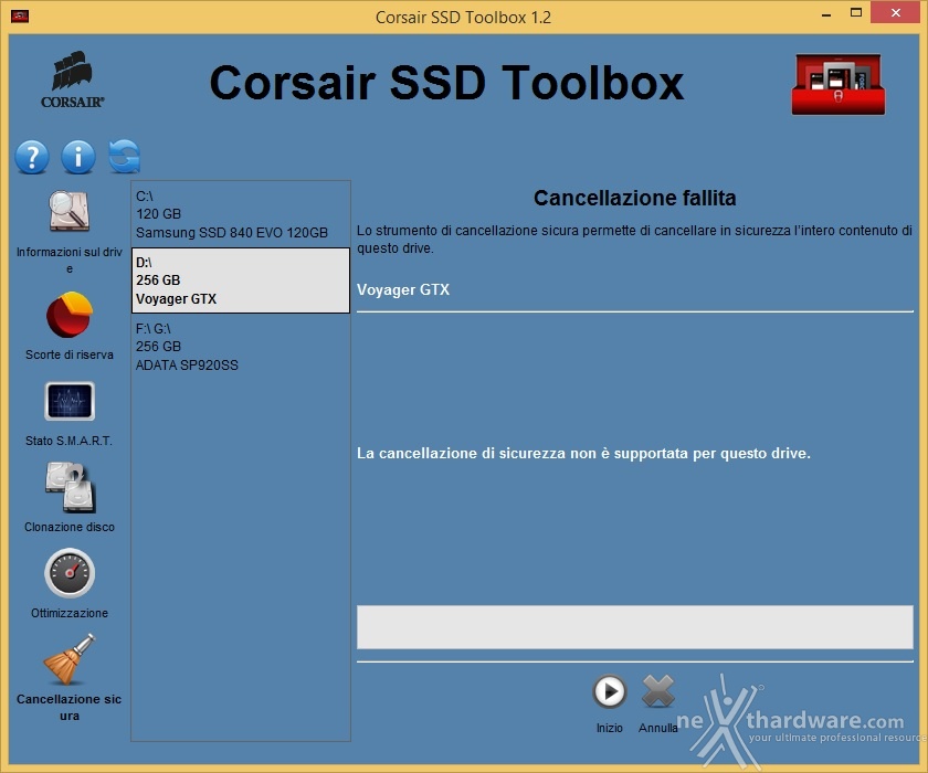 Corsair Flash Voyager GTX 256GB 2. Firmware e capacità 2