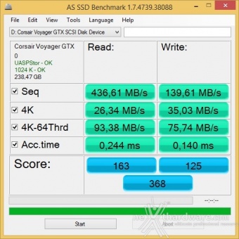 Corsair Flash Voyager GTX 256GB 8. AS SSD Benchmark 3