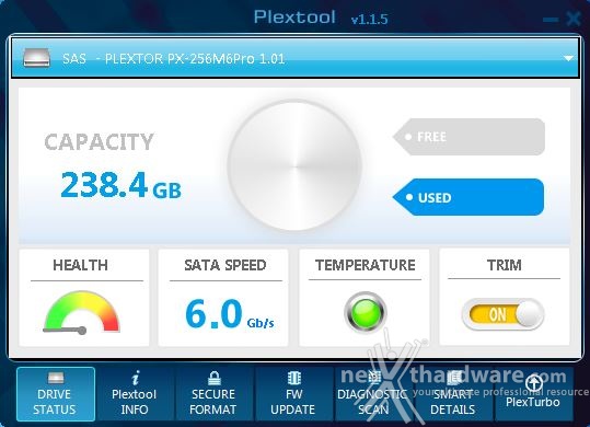 Plextor M6 Pro 256GB 3. Firmware - Trim - Plextool 5