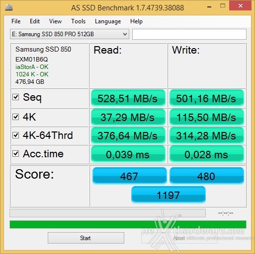 Samsung 850 PRO 512GB 12. AS SSD Benchmark 3