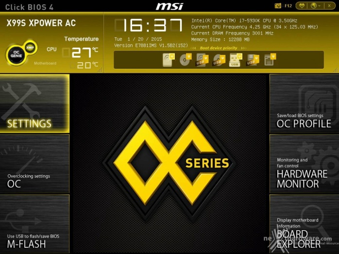 MSI X99S XPOWER AC 8. UEFI BIOS  -  Impostazioni generali 1