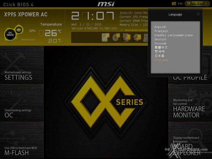 MSI X99S XPOWER AC 8. UEFI BIOS  -  Impostazioni generali 2