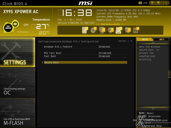 MSI X99S XPOWER AC 8. UEFI BIOS  -  Impostazioni generali 6