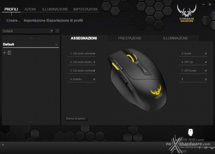 Corsair Gaming Sabre RGB Laser & Optical 4. Software di gestione - Parte prima 3