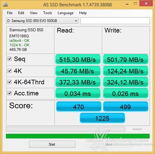 Samsung 850 EVO 500GB 12. AS SSD Benchmark 3