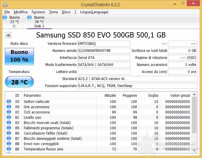 Samsung 850 EVO 500GB 3. Firmware - Trim - Samsung Magician 1