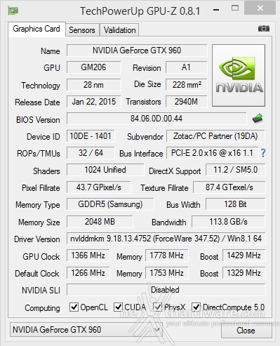 ZOTAC GeForce GTX 960 AMP! Edition 11. Overclock 3